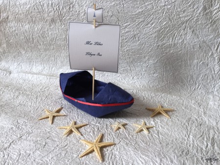 Segnatavolo origami tema marinaro